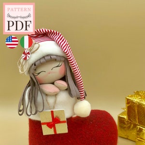Christmas pattern doll &quot;Cadeau&quot;: Xmas, easy to make doll, instant pdf download