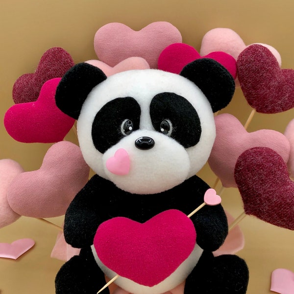 Cartamodello Present - bambola panda, san valentino, amore, pdf, download instantaneo