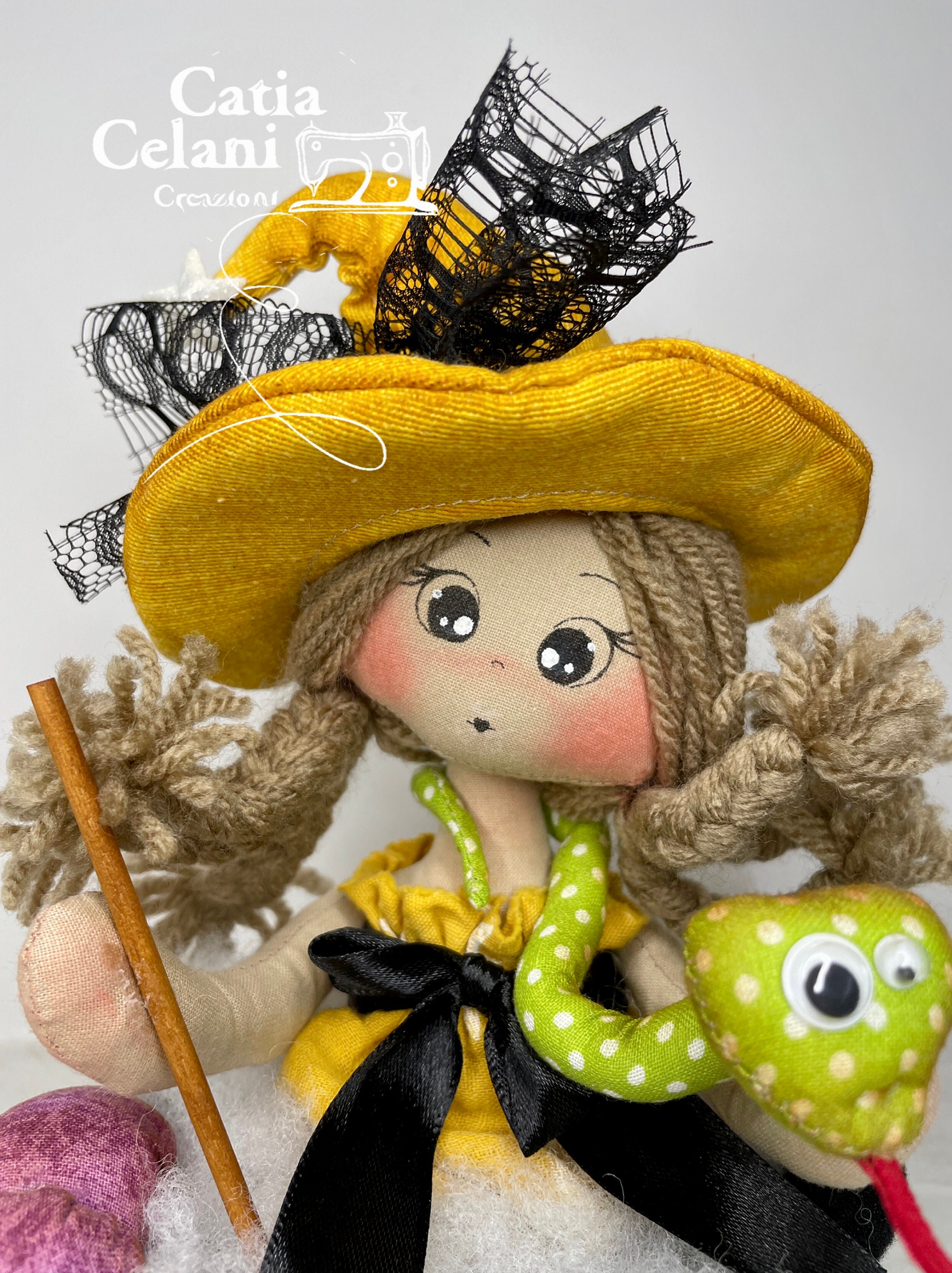 Witch doll pattern (in the cauldron) SEWING PATTERN PDF instant