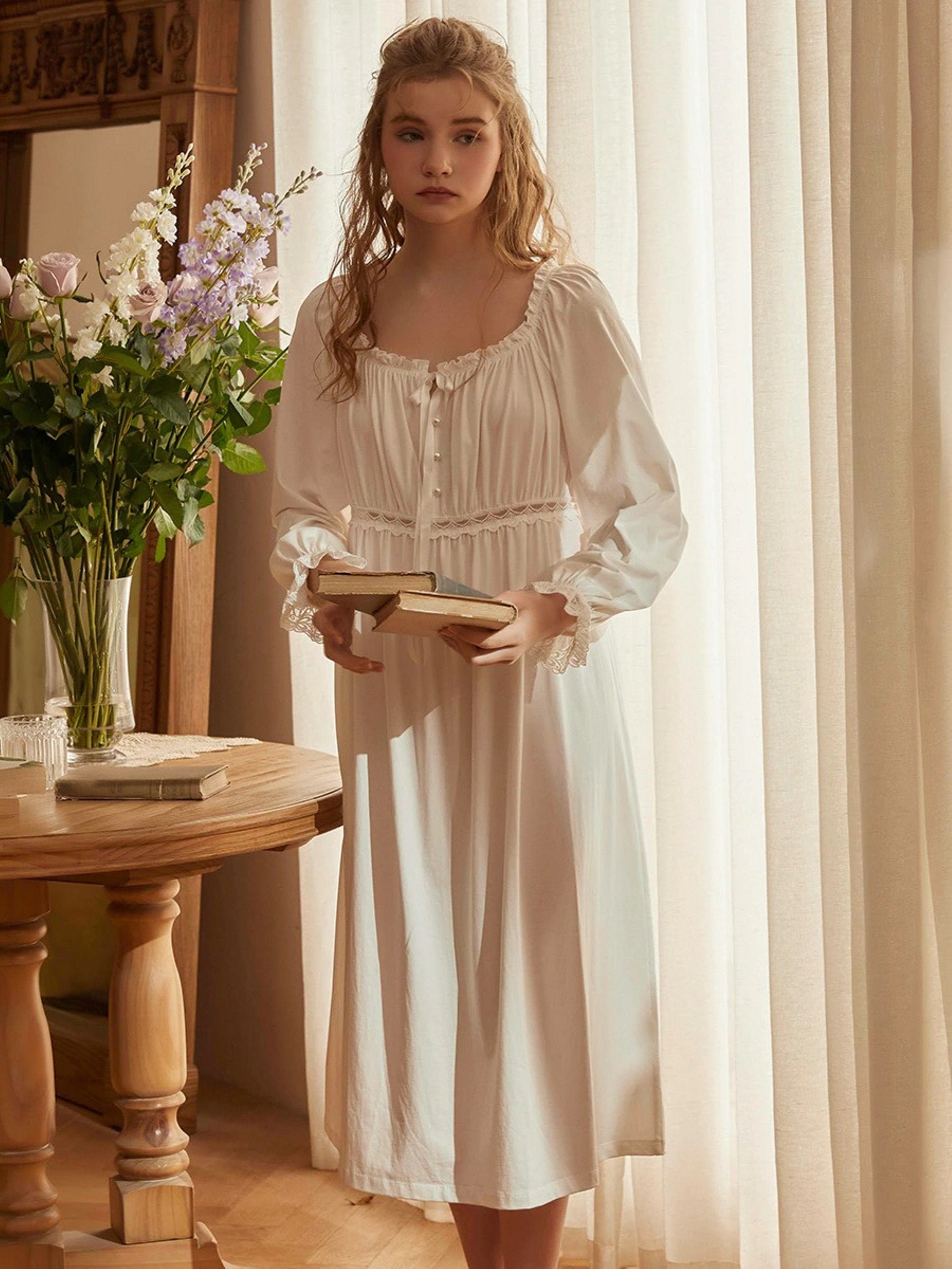 Vintage Victorian Cotton Nightgown For women Edwardian Plus Etsy