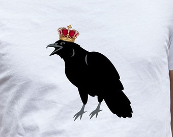 Crow Tshirt, Crow T-Shirt, Crow King Tshirt, Royal Crow Tshirt, Funny Tshirt, Birder Tshirt, Bird Enthusiast Tshirt, Crow Lover Tshirt, Crow
