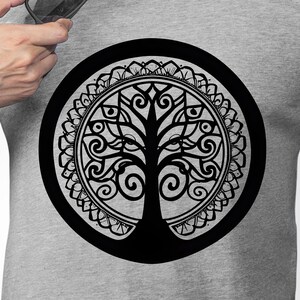 Mandala Tshirt, Tree Mandala, Swirly Tree, Swirls, New Age Tshirts, Tree Roots Shirt, Round Mandala, Gifts for Mom, Gifts for Dad, Birthday