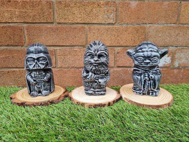 Star Wars Chewbacca Vader Yoda Garden Ornamentsblackfree Etsy