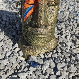 Bowie Moai Easter Island Tiki Head Stone Garden Ornament -Free UK P&P-Utterly Unique