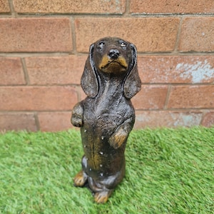 Dachshund Reconstituted Stone Garden Ornament. Free UK P&P-High Quality