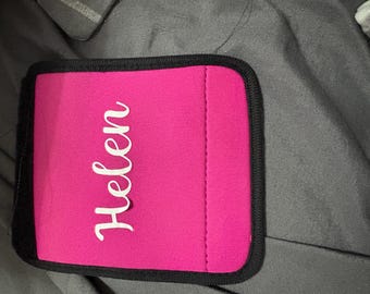 Personalised luggage handle holders various colours luggage covers any name