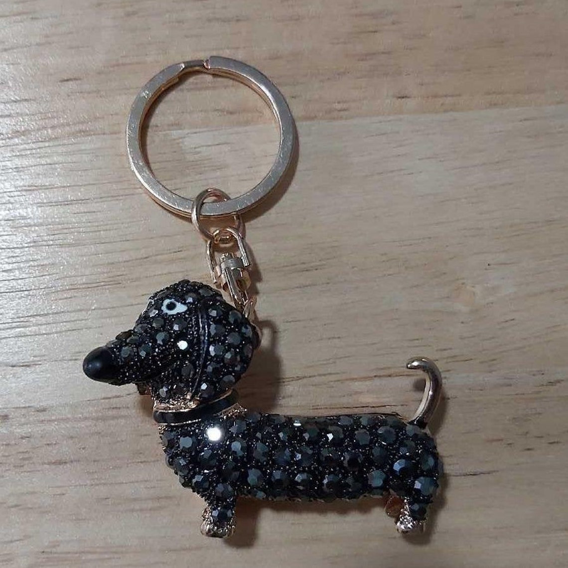 Rhinestone Dachshund Keychain Etsy