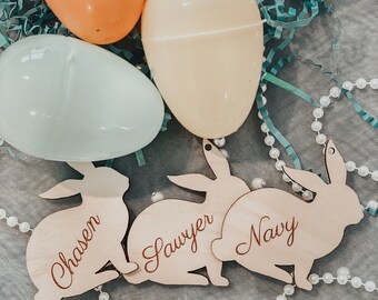 Custom Easter Tags | Personalized Easter Tag | Egg Basket Tag | Easter Basket Tags | Easter Name Tags | Bunny Name Tag | Wooden Easter Tag