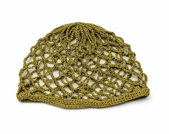 Gehäkelte Mütze im Mesh-Stil | Netzmütze | Mesh-hat | Skull-hat | Blumenmuster
