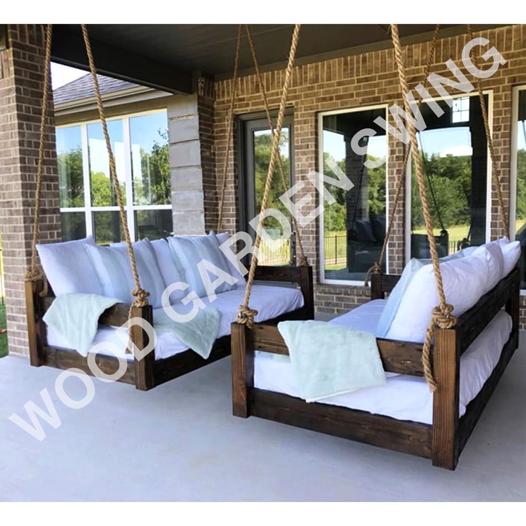 Spruce Swing Bed Modern Porch Bed Swing Solid Bed Swing Outdoor