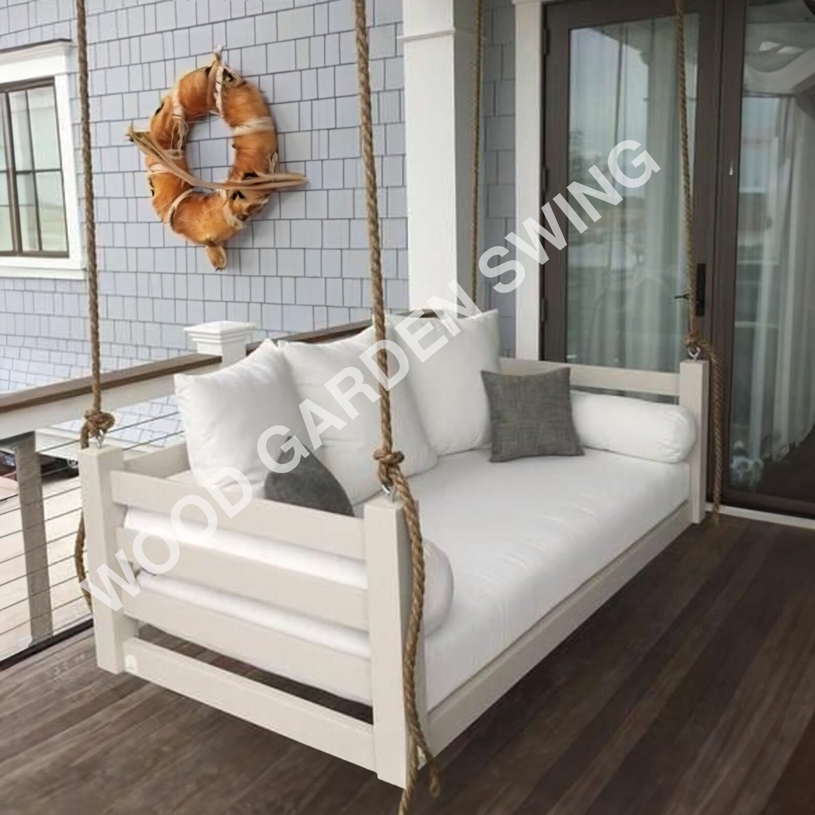 Porch Bed Swing Solid Wood Swing Bed Outdoor & Indoor Swing Porch Swing