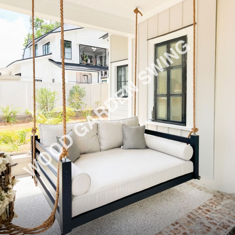Porch Bed Swing Solid Wood Swing Bed Outdoor & Indoor Swing Porch Swing