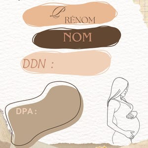 Fiches PDF à personnaliser pour classeur de Grossesse