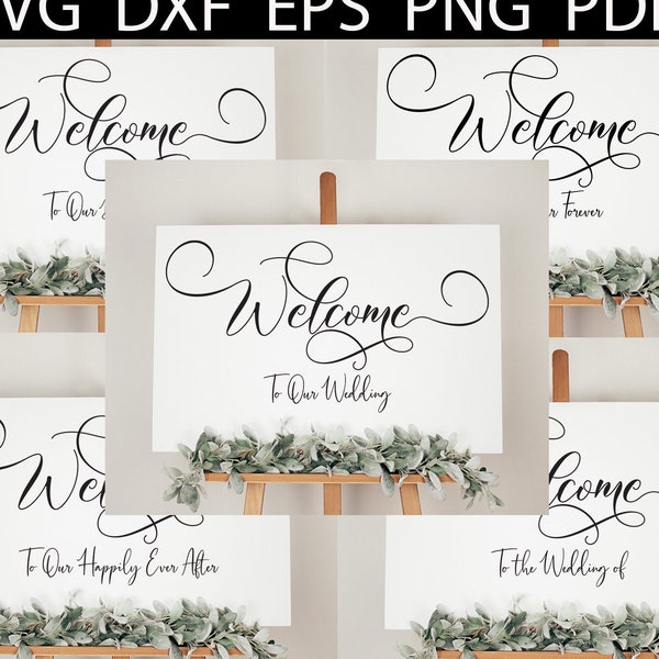 Wedding Sign Bundle, Welcome Sign Wedding, Commercial Use SVG Bundle, Wedding Sign SVG, Welcome to Wedding Sign Download, Printable Signage