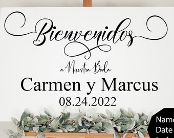 Bienvenidos a Nuestra Boda SVG, Signo de boda español SVG, Bienvenido a la descarga de signos de boda, Signo de boda imprimible, Signo de boda mexicano