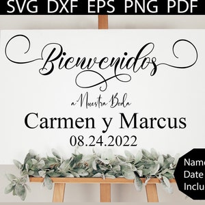Bienvenidos a Nuestra Boda SVG, Spanish Wedding Sign SVG, Welcome to Wedding Sign Download, Printable Wedding Sign, Mexican Wedding Sign image 1