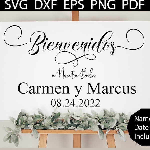 Bienvenidos a Nuestra Boda SVG, Spanish Wedding Sign SVG, Welcome to Wedding Sign Download, Printable Wedding Sign, Mexican Wedding Sign