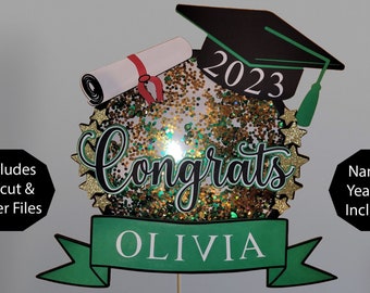 Graduation Cake Topper SVG, Graduation Shaker Cake Topper, Shaker Cake Topper SVG, Graduation Decorations 2023, Grad Cap, College Graduate