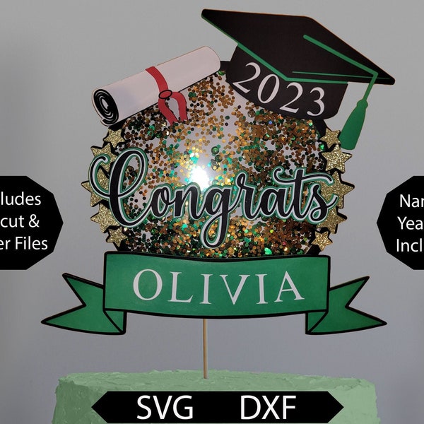 Graduation Cake Topper SVG, Graduation Shaker Cake Topper, Shaker Cake Topper SVG, Graduation Decorations 2023, Grad Cap, College Graduate