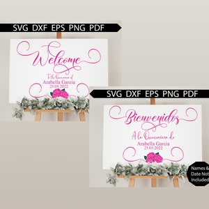 Quinceanera SVG, Welcome to Quinceanera, Quinceanera Bienvenido Sign, 15 Anos, Quince SVG, Digital Download, Welcome PDF, Mexican Birthday