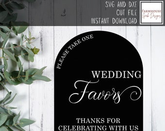 Wedding Favor Sign SVG, 8x10 Acrylic Arch Stand Laser Cut File SVG, DXF Glowforge Wedding Engraving for Laser Idea