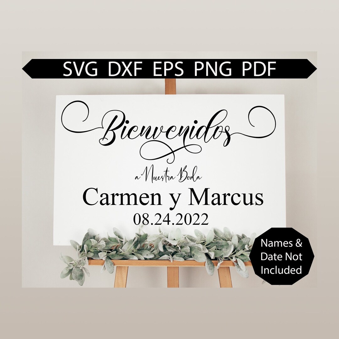 Bienvenidos a Nuestra Boda SVG, Spanish Wedding Sign SVG, to