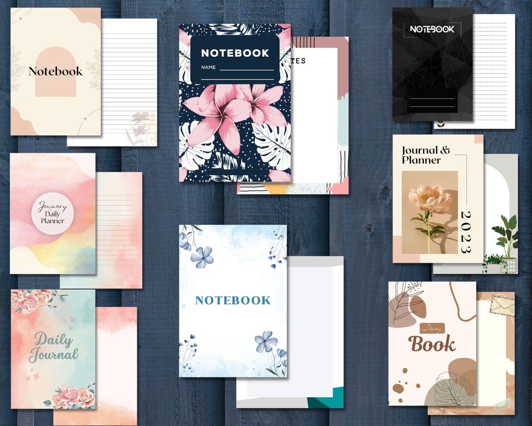 PRINTABLE NOTEBOOKS NOTEBOOK 8 Different Pdf Digital - Etsy