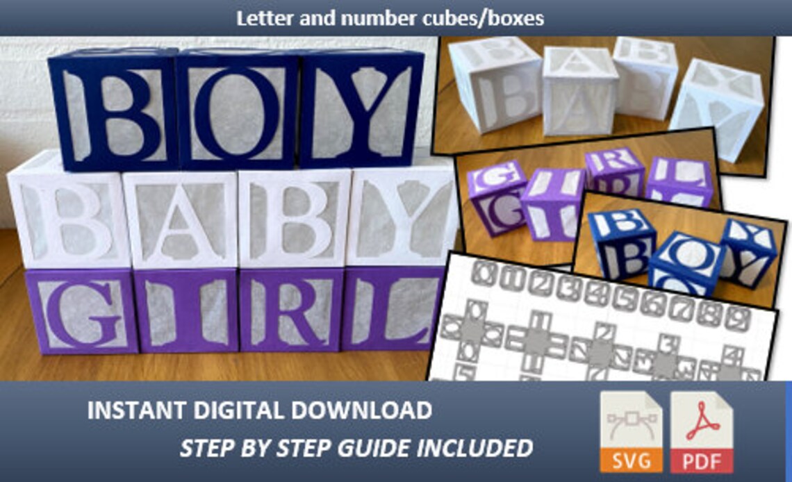 Letter and number boxes/cubes the whole alphabet and Etsy