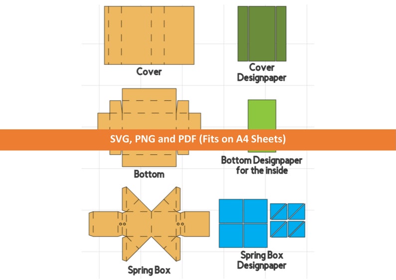 Rechteckige Pop Up Überraschung Geschenkbox Vorlage SVG, PDF und PNG, Jumping Box, Display Box. Ideal für Geburtstag, Weihnachten, besondere Anlässe Bild 4