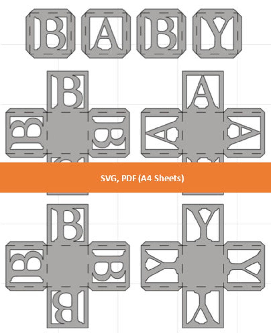 Letter and number boxes/cubes the whole alphabet and Etsy