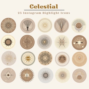 Celestial Instagram Story Highlight Covers, Boho Instagram Icons, Magical Instagram Highlight Cover, Esoteric Highlight