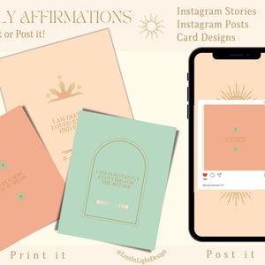 Daily Affirmation Designs - Print it or Post it
