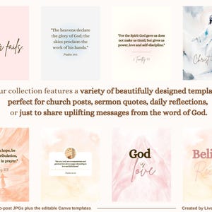 Bible Verses and Quotes Instagram Post Templates Canva - Etsy