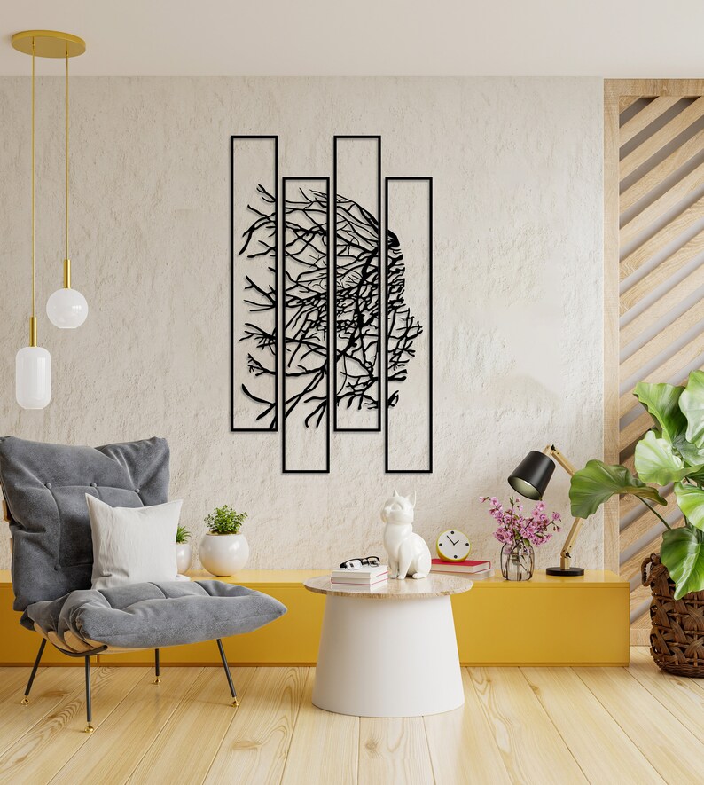 Tree of Life Black Metal Wall Art Decor Extra Large Home Etsy