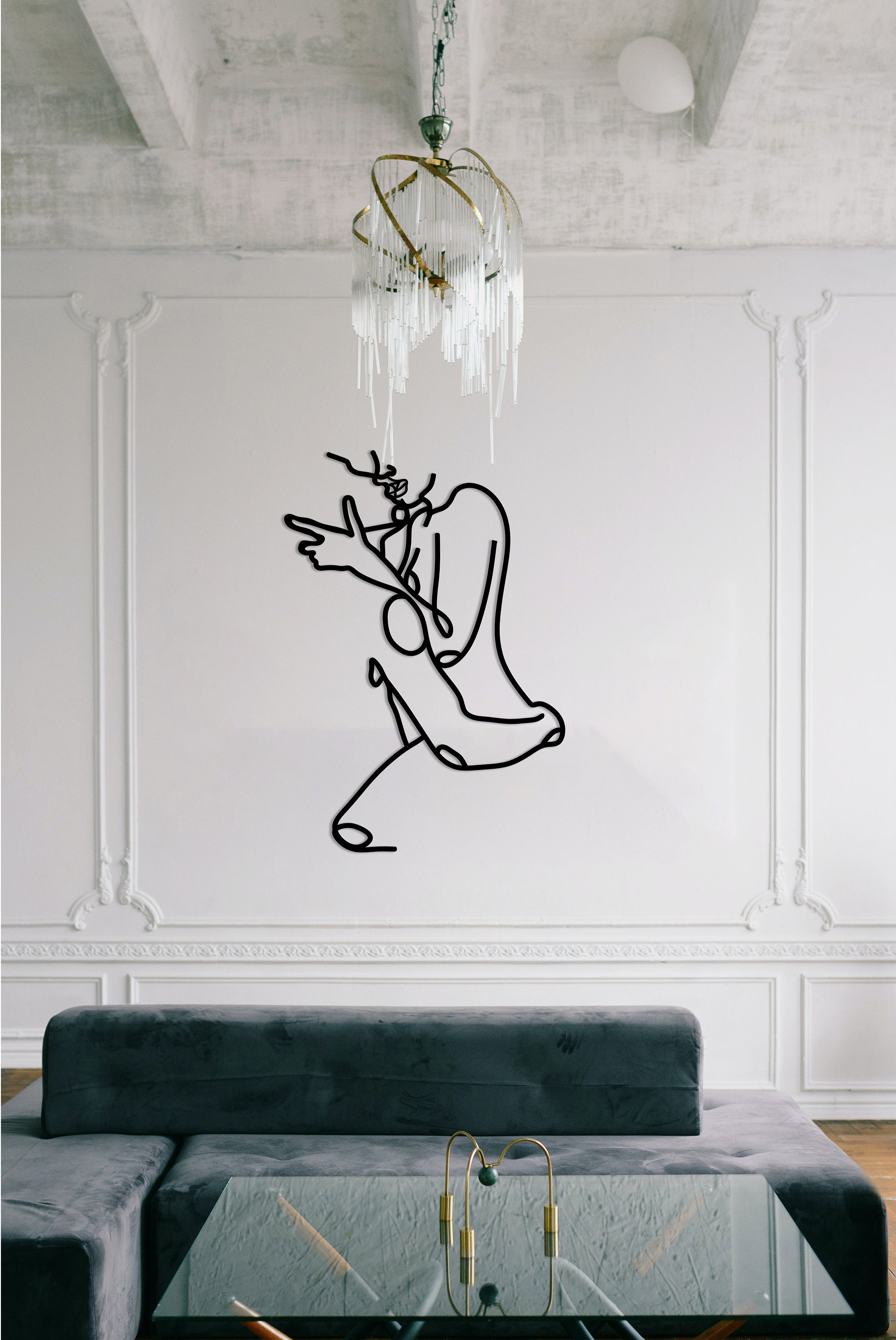 Erotic Sexy Bedroom Decor Metal Minimalist Line Art Couple - Etsy