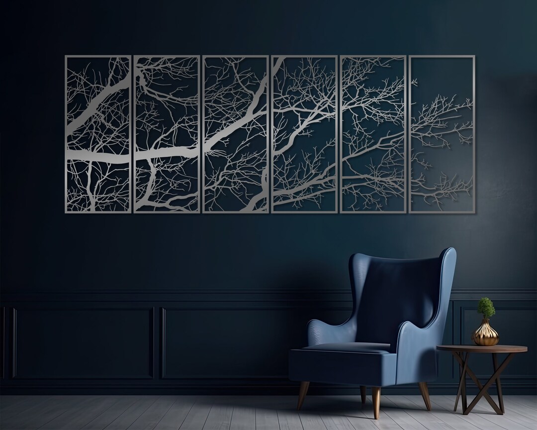 Metal Wall Decor, Metal Wall Art, 6 Panels Tree of Life Decor, Home