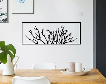 3D Black Metal Tree Of Life Art, Metal Wall Artwork, Metal Decoration, Home Decorative Wall Art