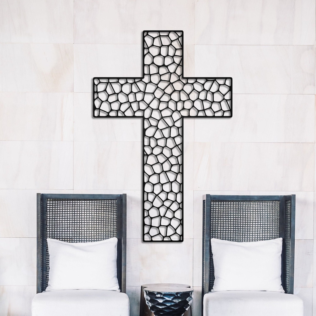 Metal Cross Wall Art Decor, Sanctuary Cross, Church Wall Art, Metal