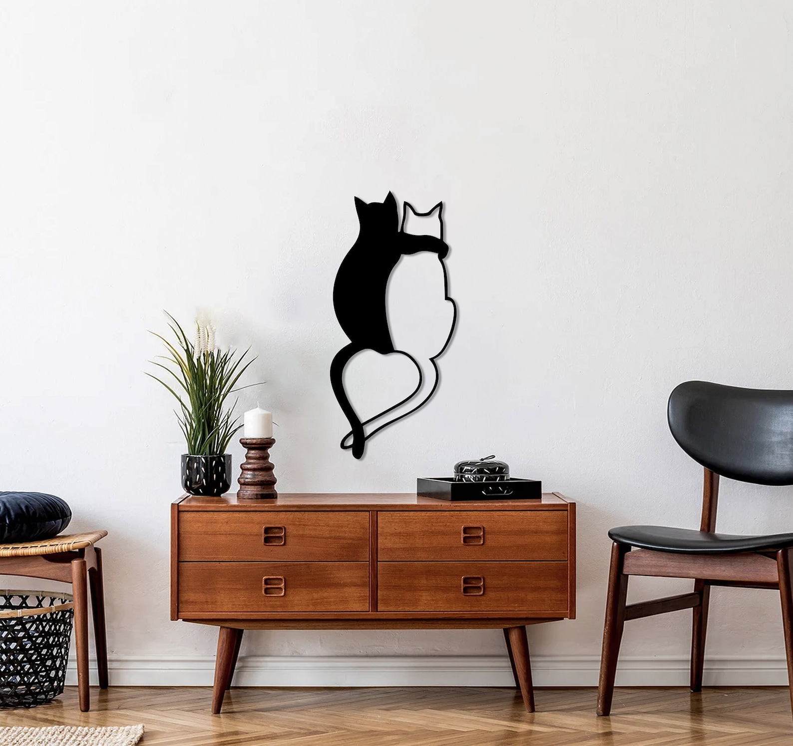 Cat Metal Wall Decor Metal Cat Art Metal Wall Art Modern Etsy