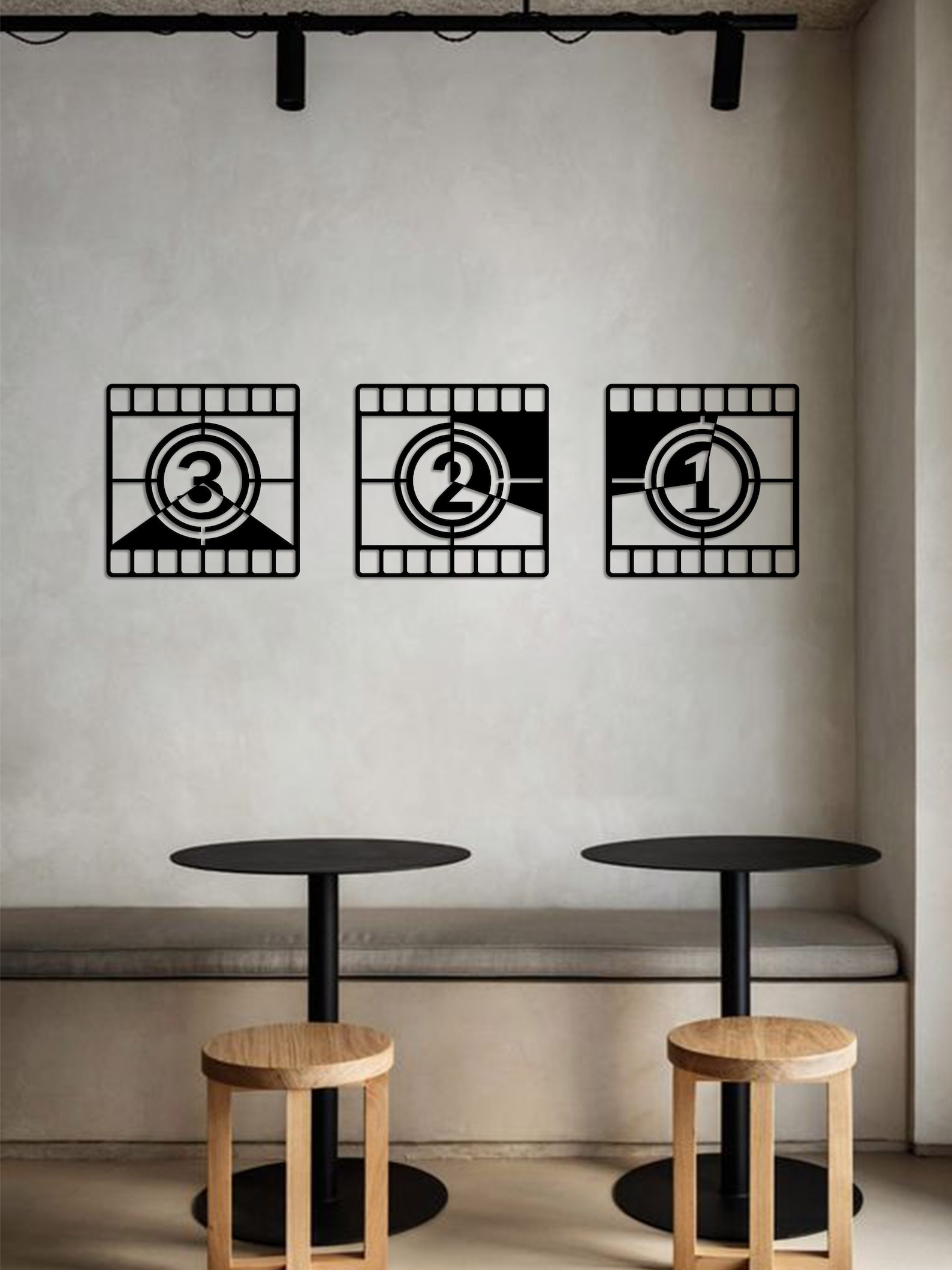 Home Theater Wall Decor Movie Room Decor Black Metal Wall Etsy