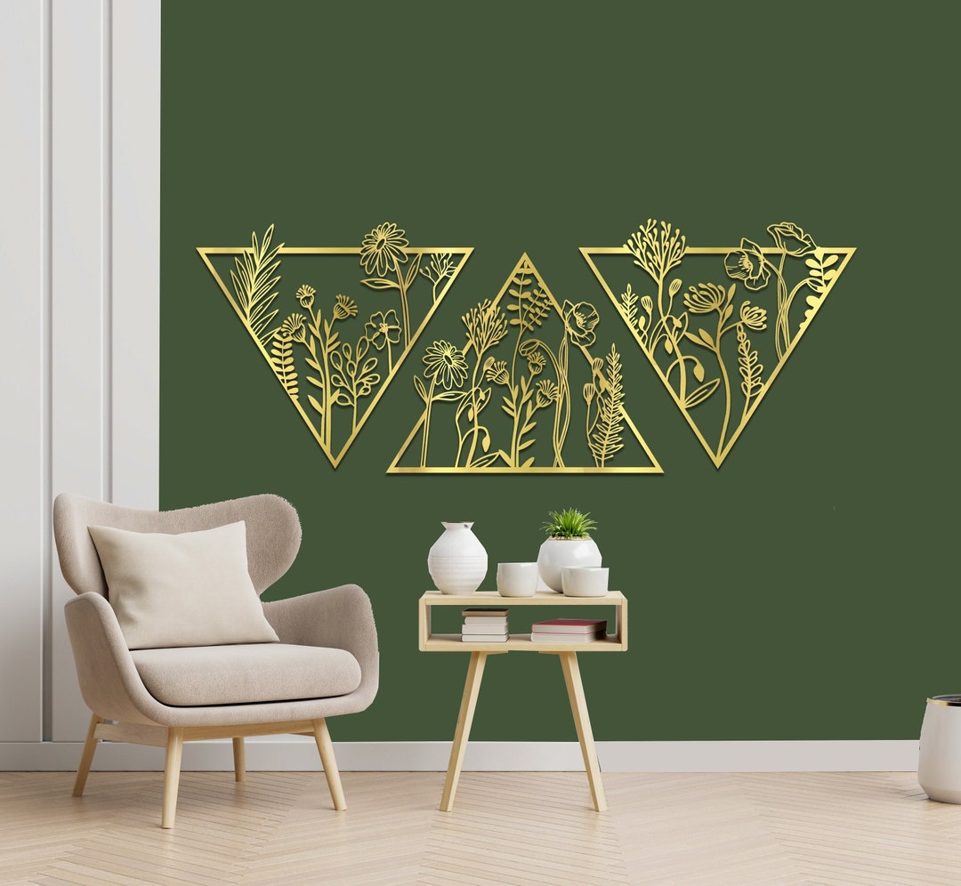 Metal Flower Wall Art, Vertical Metal Wall Decor, Horizontal Flower