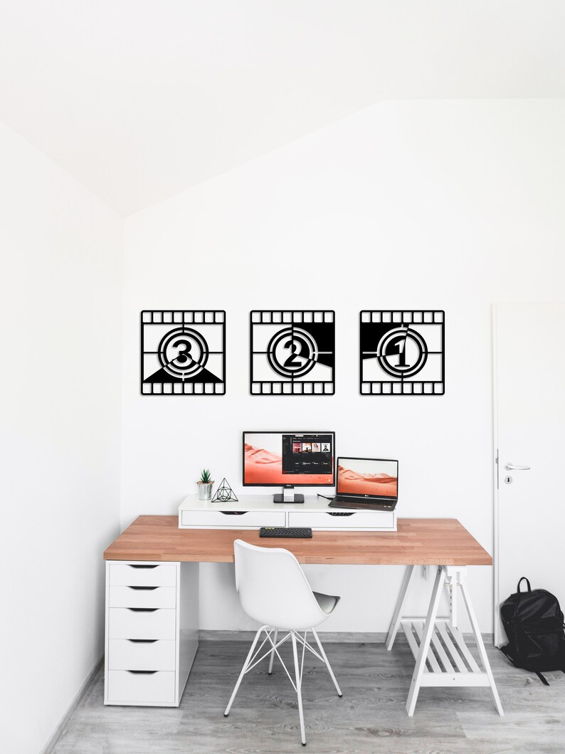 Home Theater Wall Decor Movie Room Decor Black Metal Wall Etsy