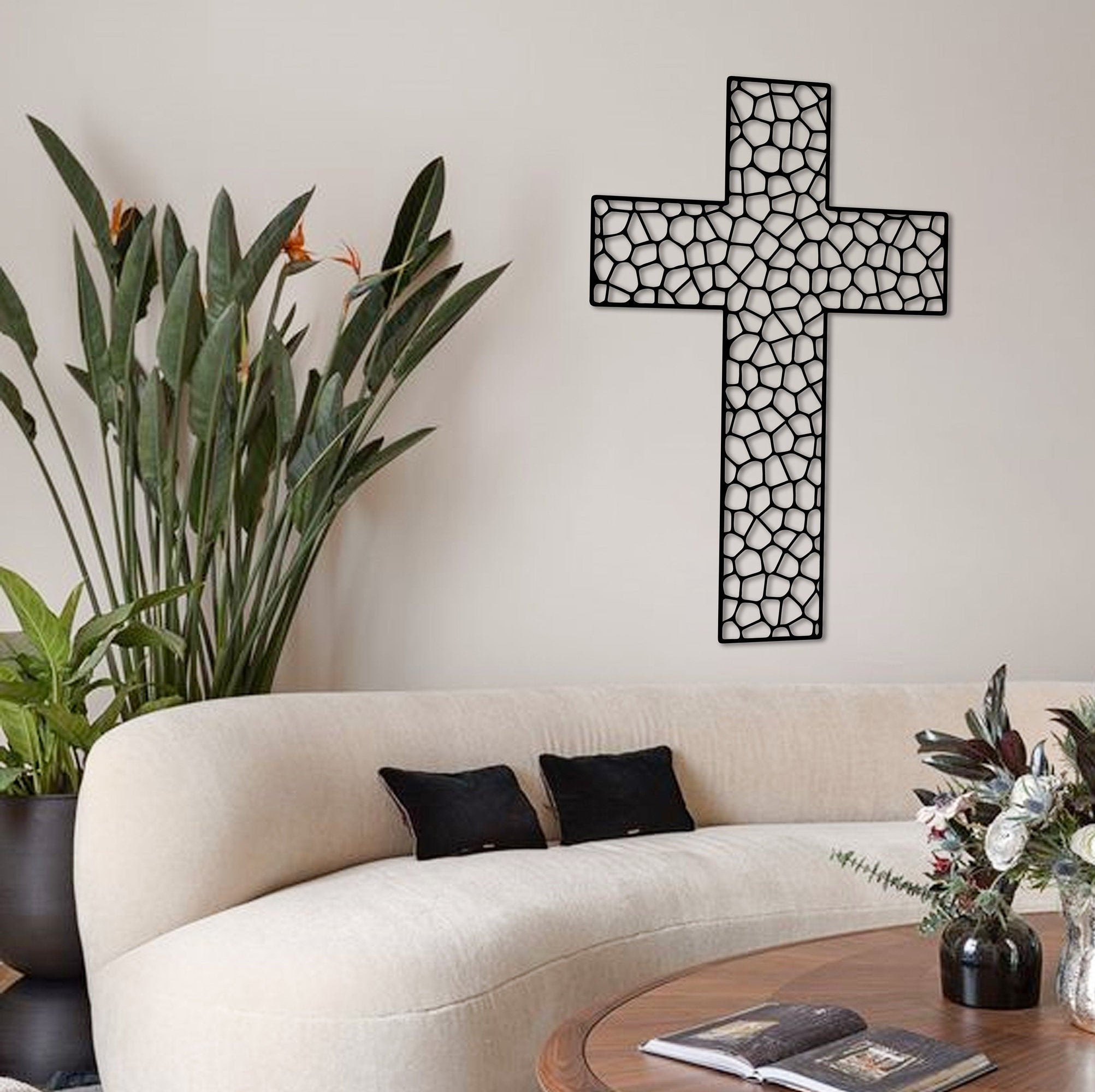 Metal Cross Wall Art Decor Sanctuary Cross Church Wall Art Etsy UK