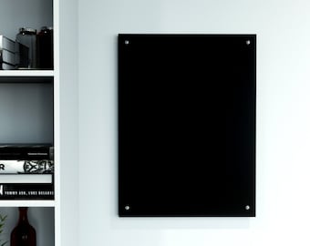 Black Acrylic Dry Erase Board, Black Plexiglass Board, Square Chalkboard, Dark Wall Decor, Custom Size Black Acrylic Sign, Blank Solid Board