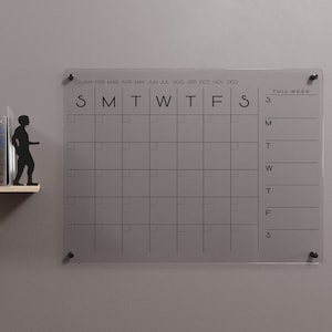 Personalized Acrylic Family Calendar: Dry Erase Planner with Side Notes