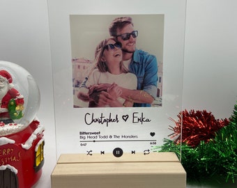 Personalised Spotify Music Plaque Gift, Custom Song Acrylic Plaque, Boyfriend Gift, Birthday Gift For Him, Picture With Our Song Framed