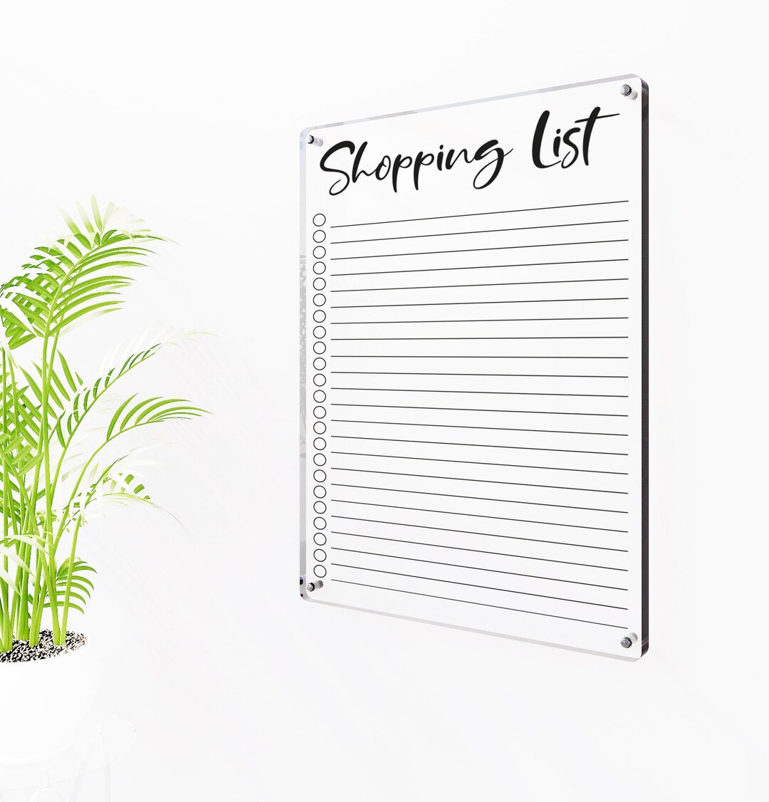 Dry Erase Grocery Shopping List With Pen, Acrylic Grocery List for