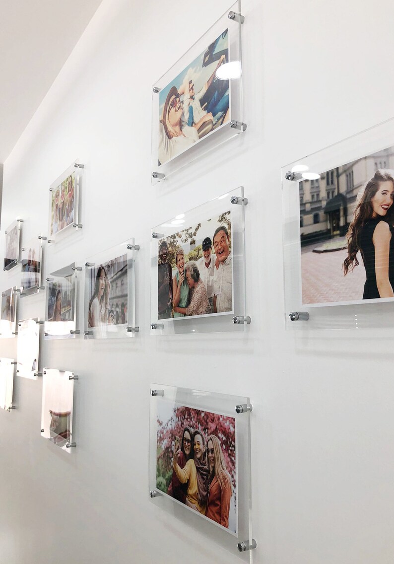 Custom Acrylic Floating Frame Double Glass Photo Gallery Wall Art Etsy