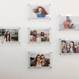 Marco de acrílico sin marco de vidrio doble, marco flotante personalizado, galería de marcos de fotos para arte de pared, marco de diploma con foto, regalo del día de la madre