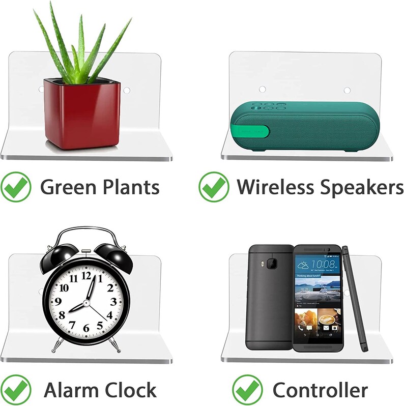 4 Pack Floating Wall Shelf Small Shelves Kitchen Wall Decor Etsy